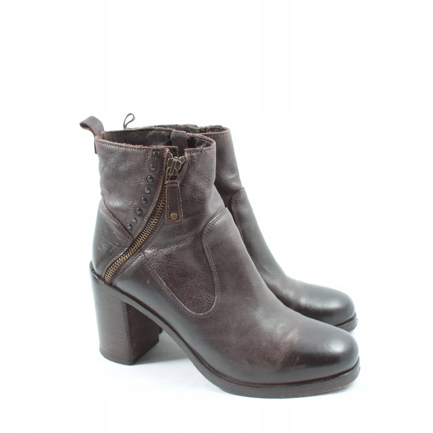 HUNDRED 100 Botki z zamkiem Rozm. EU 39 brązowy