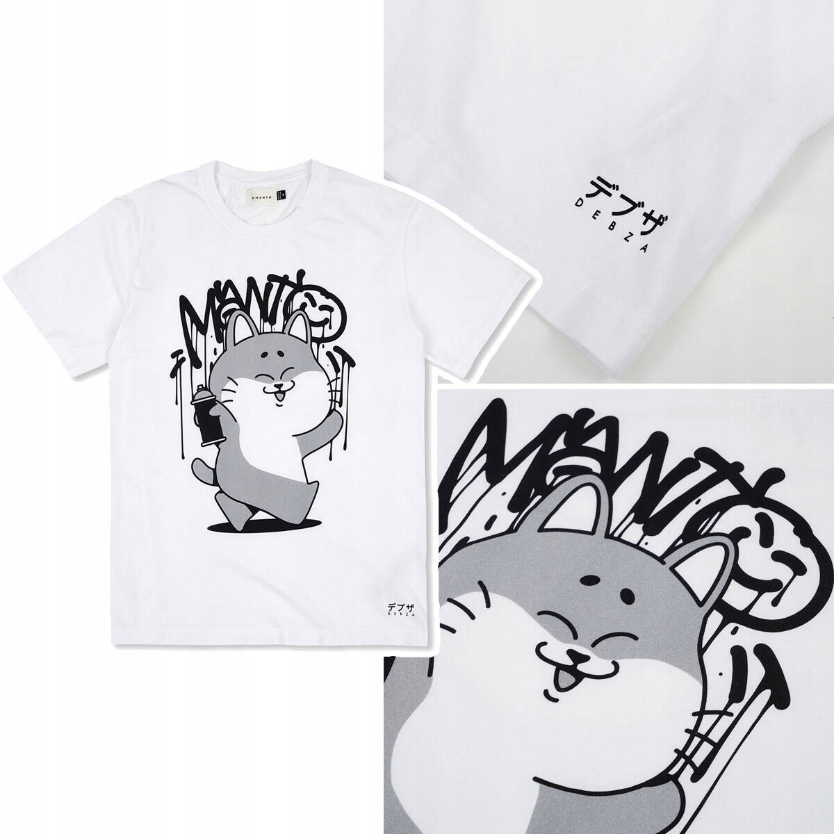Koszulka bawełniana T-shirt męski Manto Debza Biały r. XXL