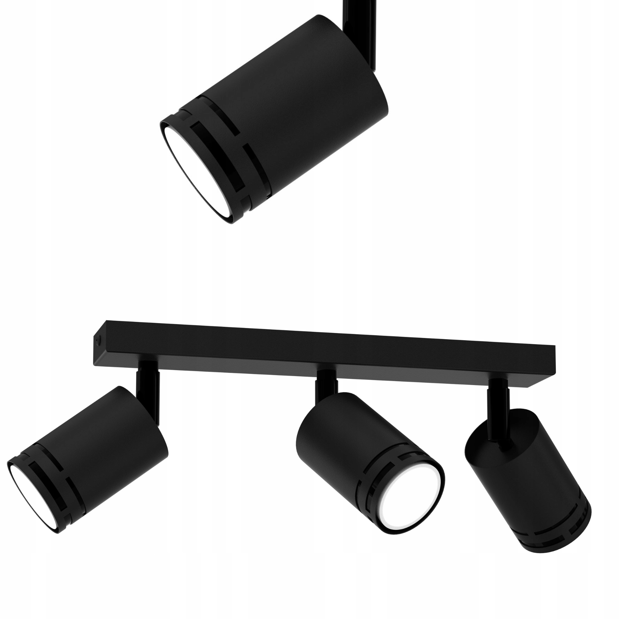 Stropní Svítidlo Stropní Černý Pohyblivý Led GU10 Spot Reflektor Nastavitelný Bodový