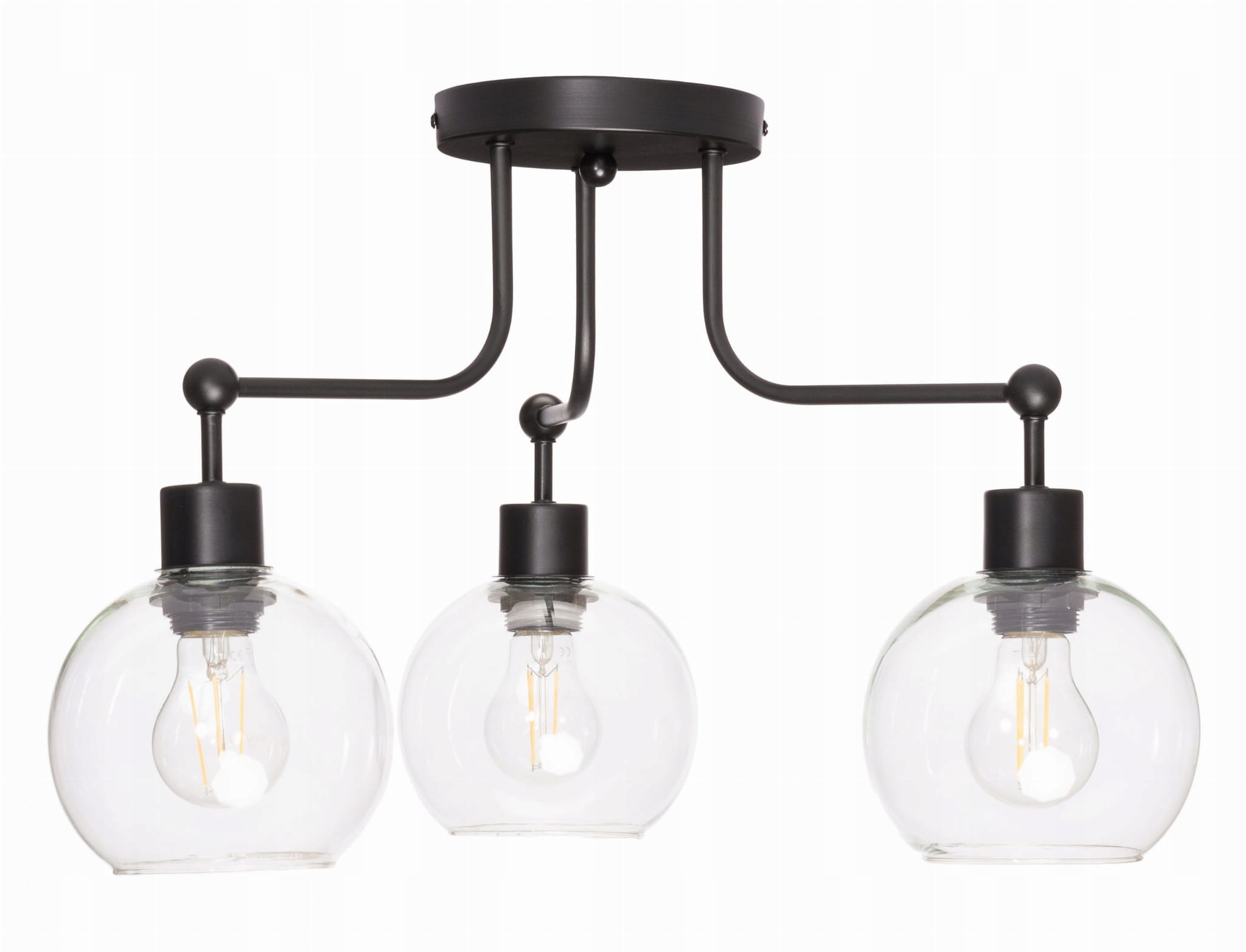 Stropná lampa luster 3 tienidlá Venus priehľadné