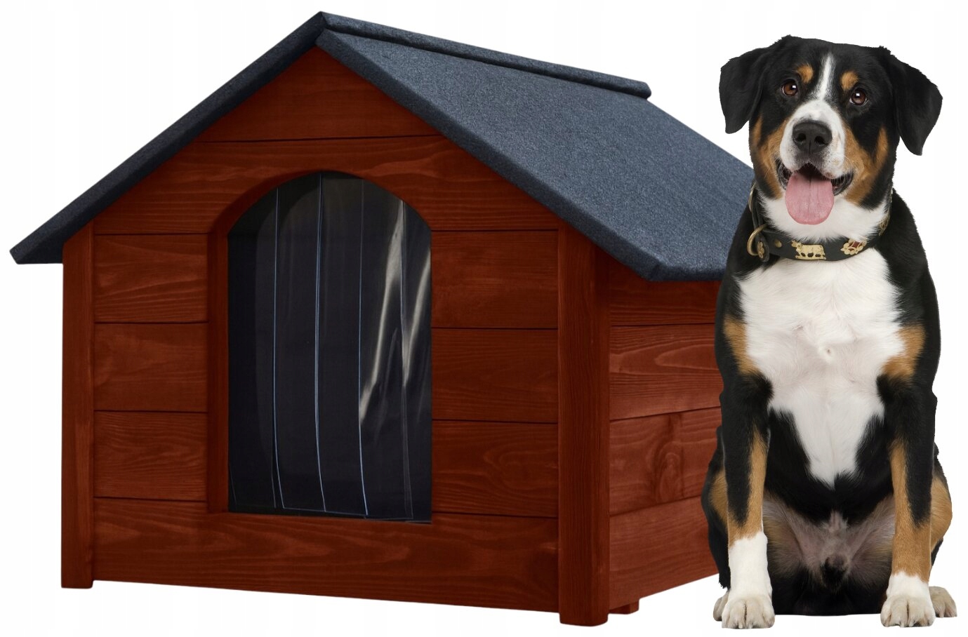 Buda Drewniana Ocieplana Dla Psa Premium XL Duża 103x71x85 Palisander