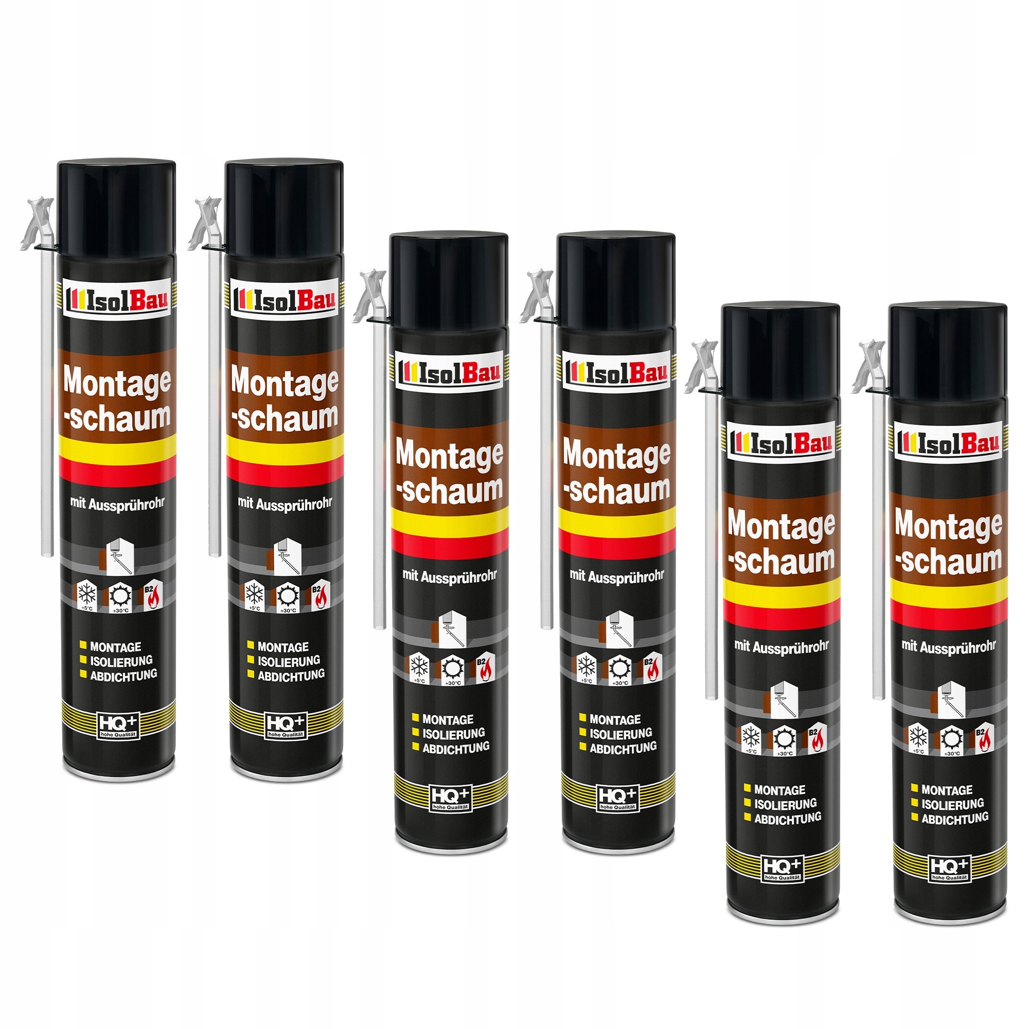 Montážní pěna Hadicová 6 x 750 ml Výkonná B2 IsolBau Těsnící pěna