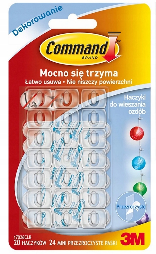 

Haczyki tansparentne 20 szt 24 mini paski 17026C