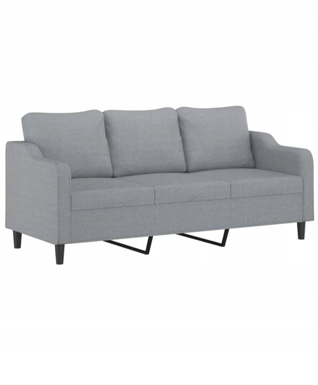Sofa 3-osobowa Jasnoszara, 180 cm, Tapicerowana Tkaniną, Styl i Komfort