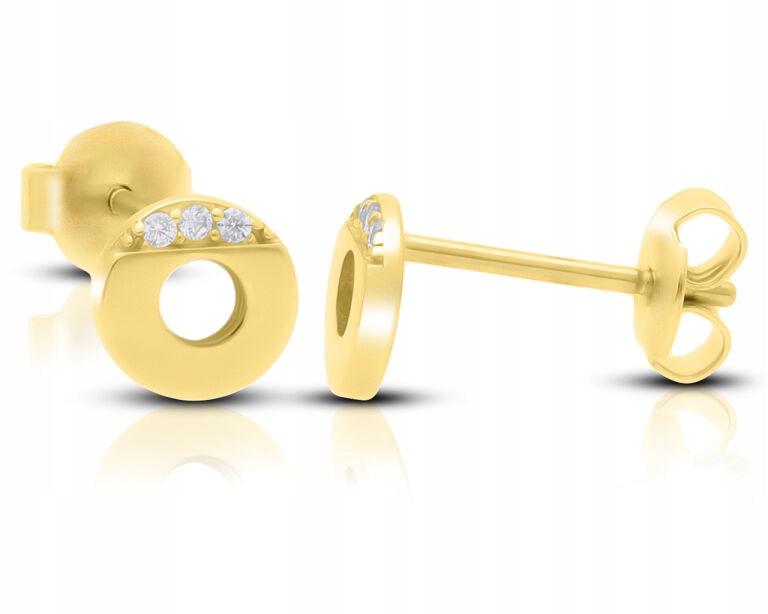 Zlaté Náušnice Kolečka S Zirkony Dámské Zlato ryzosti 585