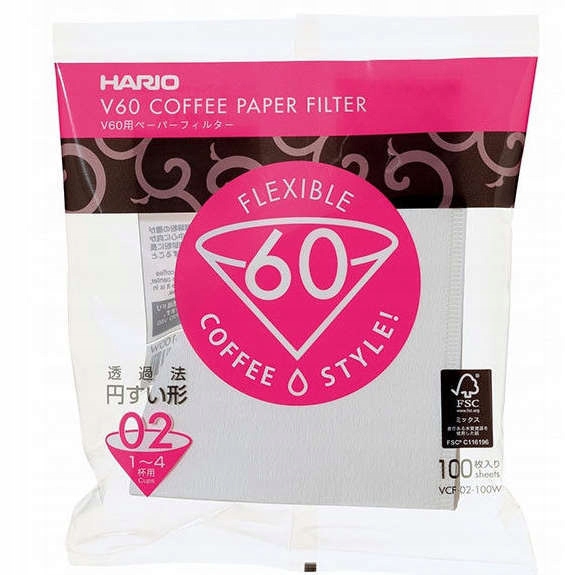 

Filtry papierowe do kawy Hario V60-02 100szt