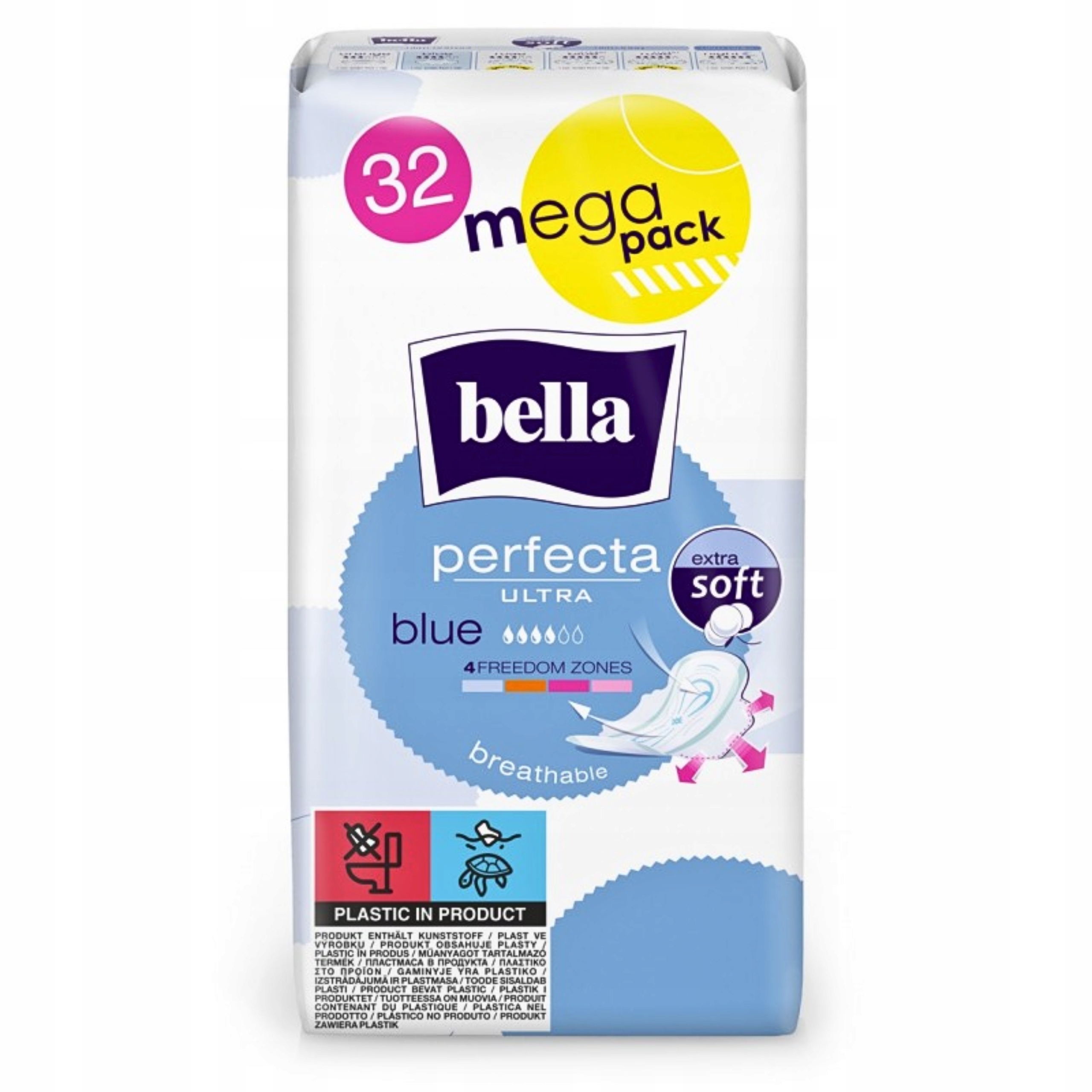PODPASKI BELLA PERFECTA ULTRA Blue MEGAPACK Chłonne Bezzapachowe 32szt