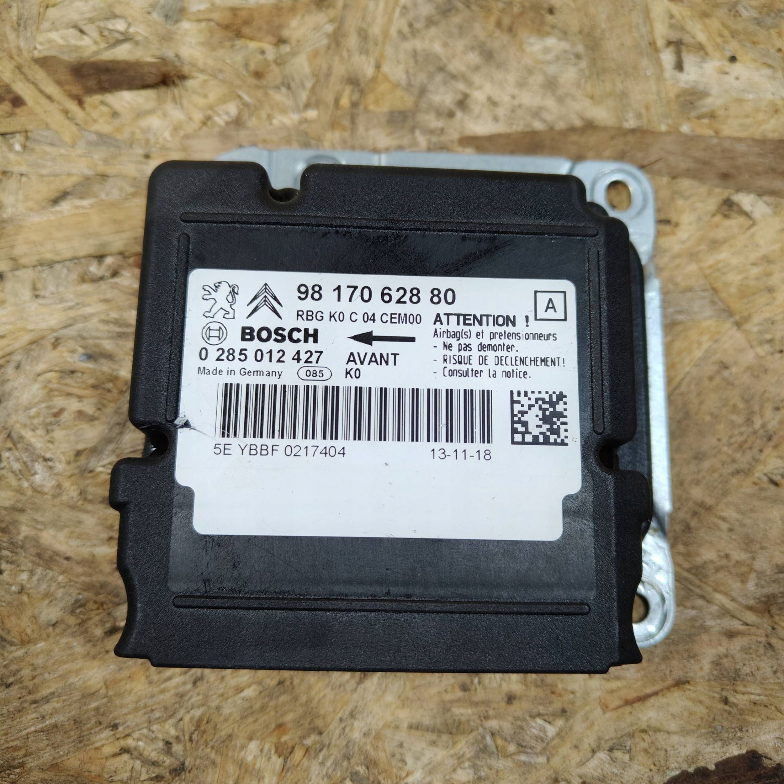 Centralina airbag Citroen Jumpy 9817062880