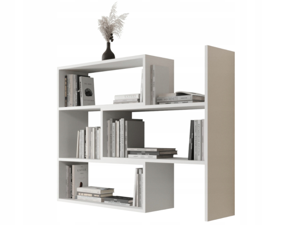 Rozkládací regál Bílý 03 na knihy s policemi LK7 Zig Zag 72-125 CM O-sofa