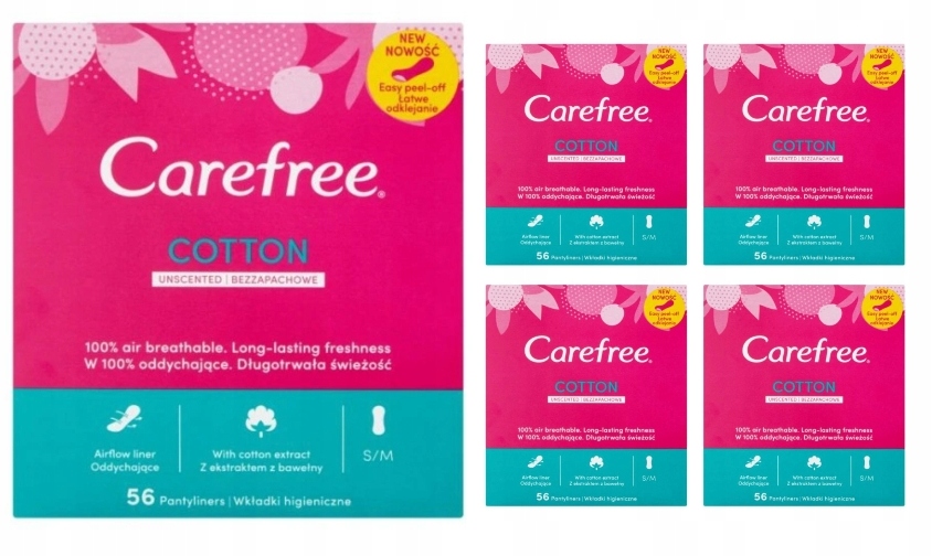 

Wkładki higieniczne Carefree bezzapachowe (56 sztu