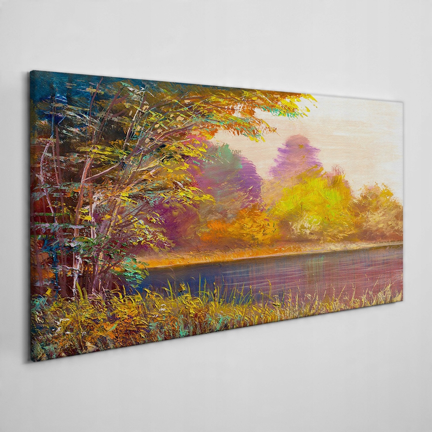 

Obraz na płótnie Malarstwo drzewa woda 120x60 cm
