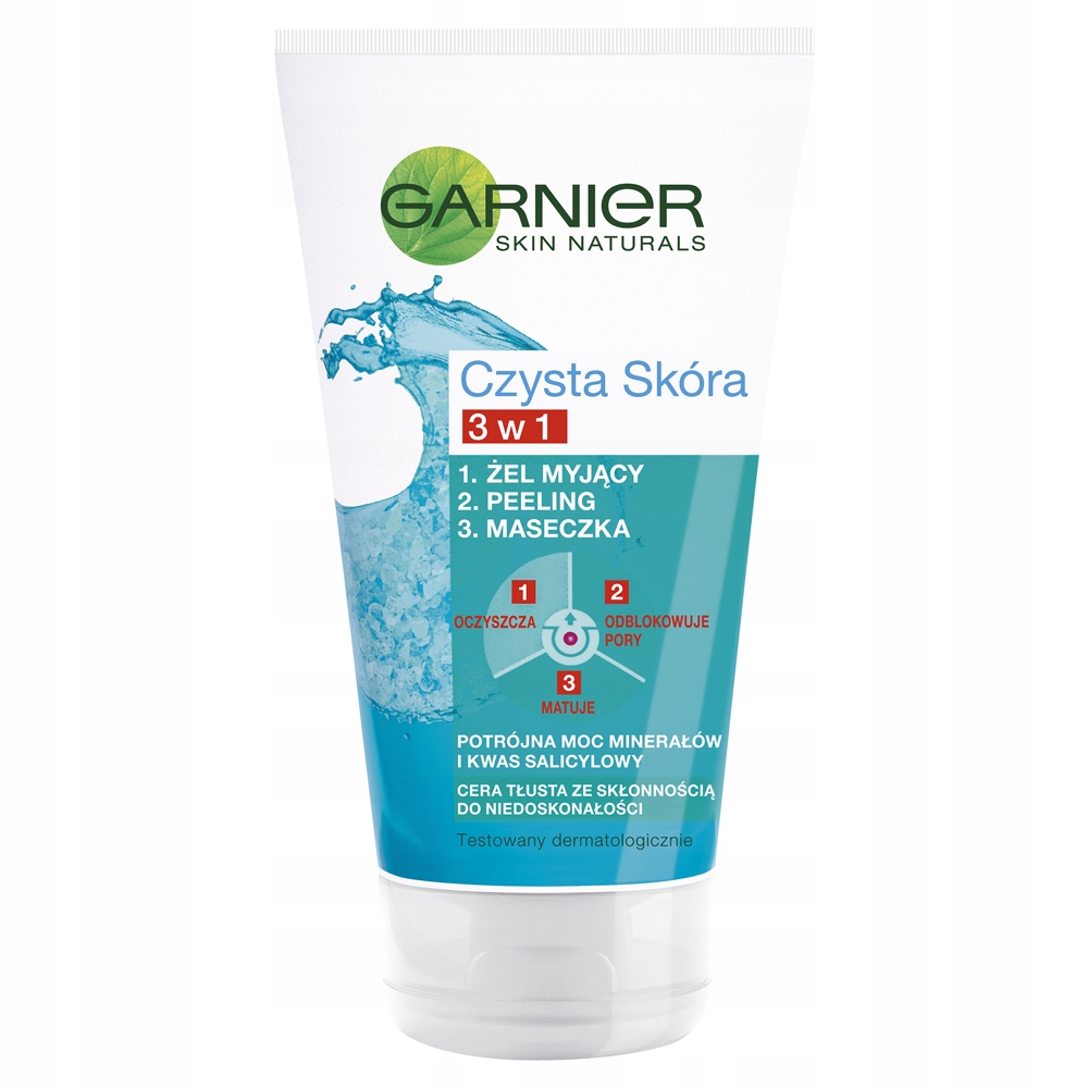 

Garnier Czysta Skóra 3W1 Żel Peeling Maseczka