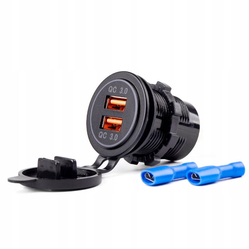 

Ładowarka do zabudowy gniazdo zapal. 2x Usb Qc 3.0