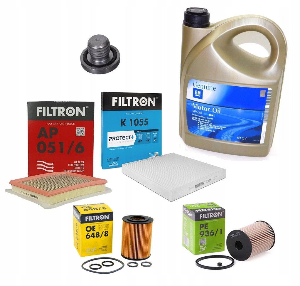 Filtry Filtron Olej Gm 5w30 dexos2 Opel Zafira B 1.7CDTI 125KM