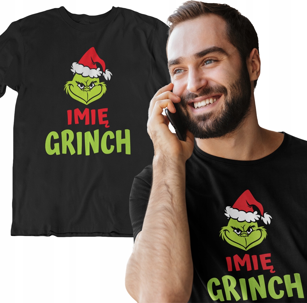 

Koszulka Grinch Tekst Pod Choinkę Mikołaj Tshirt