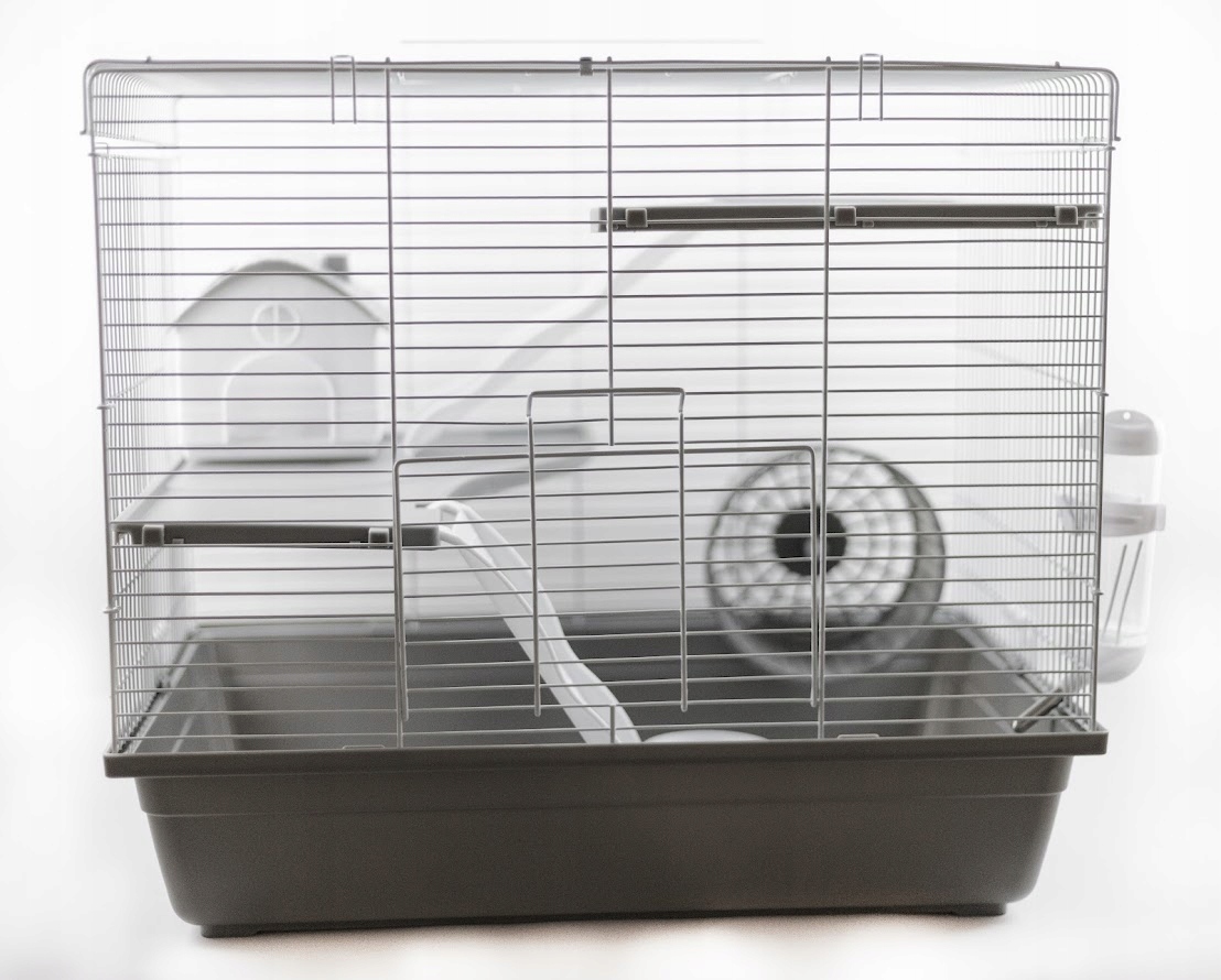 NOWOCZESNA KLATKA dla CHOMIKA myszy 2 PIĘTRA +KOLBA + TROCINY 2 KOLORY Wysokość produktu 40.5 cm