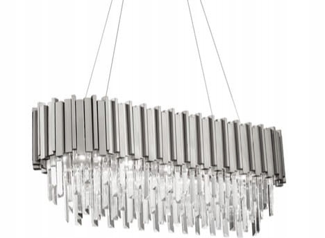 Pipe Organ Crystal Chrome – podlouhlý křišťálový lustr 80 cm, chrom