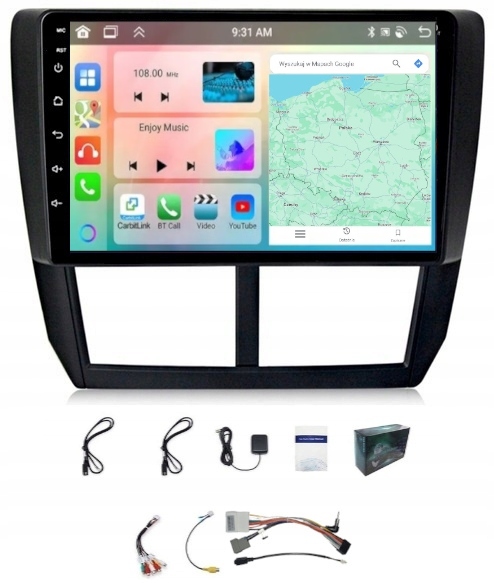 Autorádio S Navigací Carplay Subaru Forester 2007-2013 Wifi Android 6GB Ram 128GB Paměť