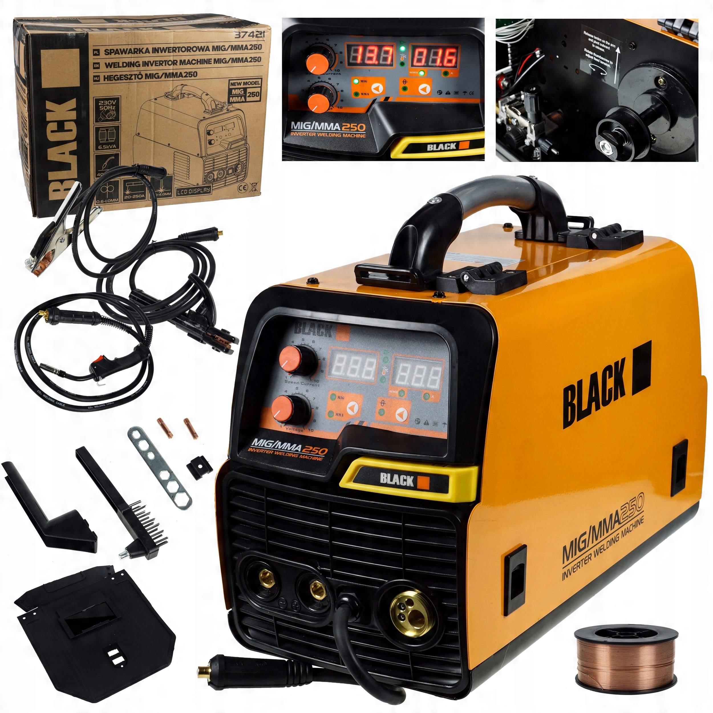 

Spawarka Migomat Mig Mag Mma Tig 250A Flux 4W1 Bl