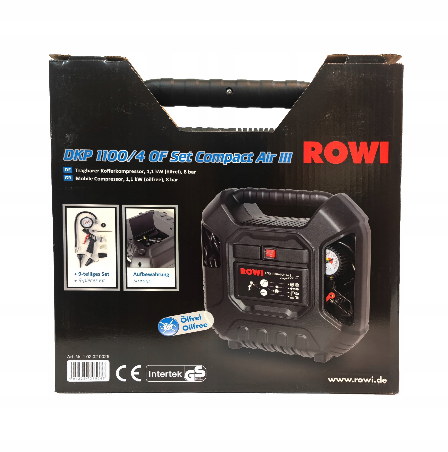 Kompresor ROWI DKP 1100/4 OF Set Compact Air III Model DKP 1100/4 OF Set Compact Air III