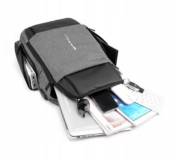 PLECAK NA LAPTOPA DO PRACY PODRÓŻNY MĘSKI USB WIELOFUNKCYJNY Model PL12