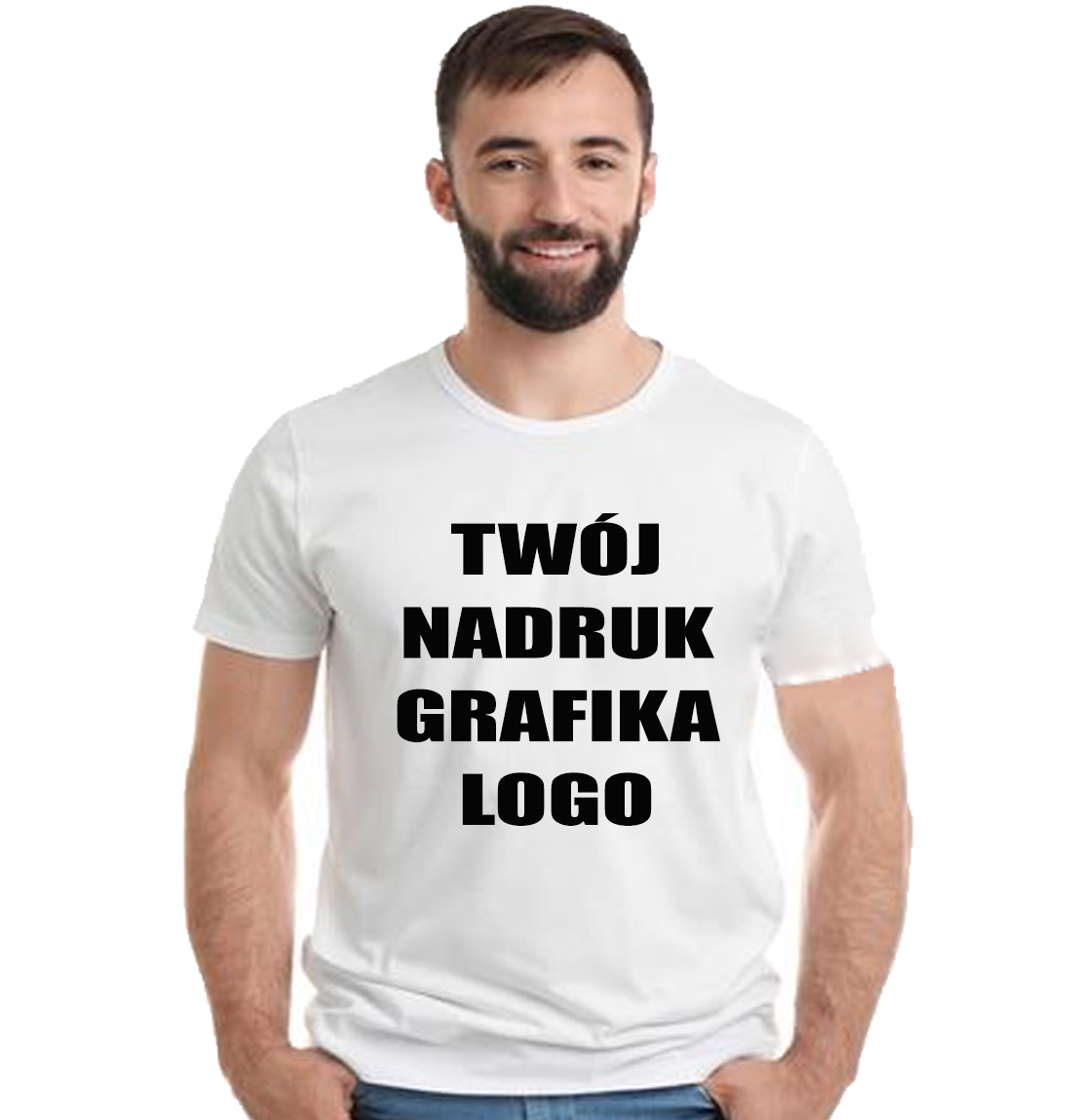 

Koszulka z własnym nadrukiem Napisem Logo Grafiką
