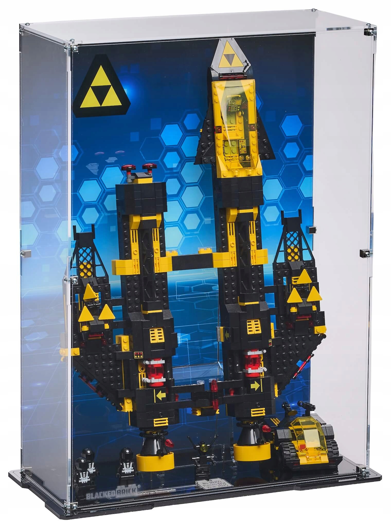 Vitrína s pozadím Blacked Brick pre Lego 10355 Icons Blacktron Renegade