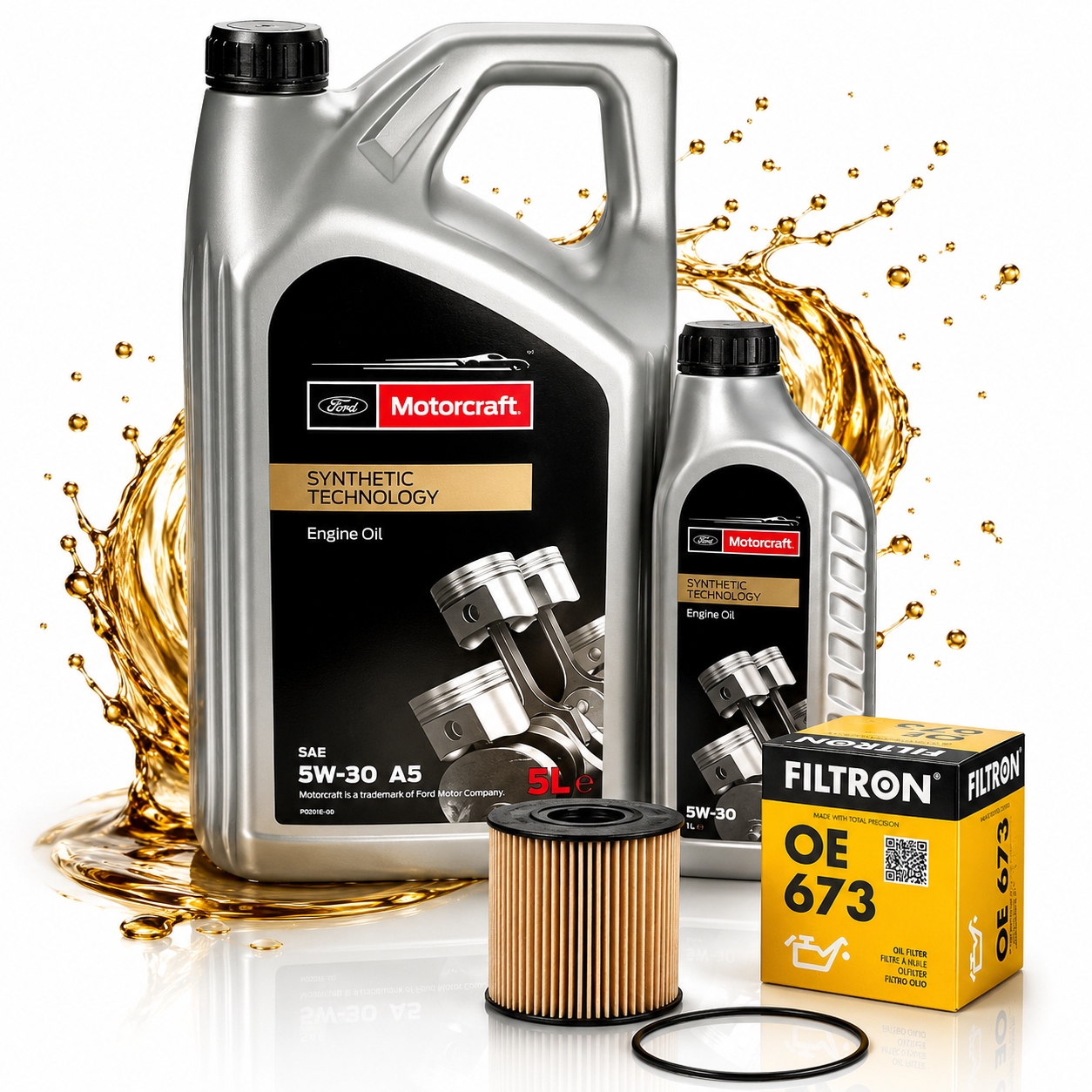 Ford Kuga MK1 MK2 2.0 Tdci Olej Motorcraft 5V30 6L Filtr OE673 Filtron