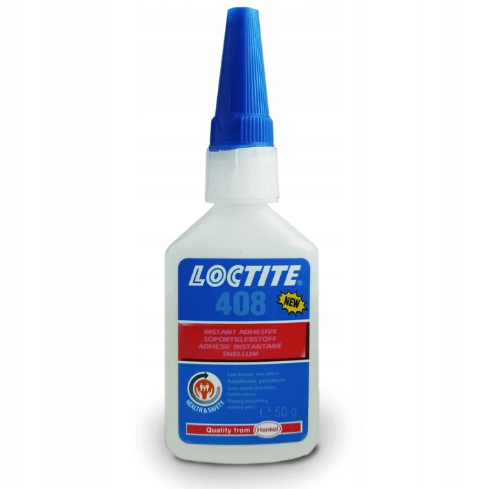 Loctite 408 50 g, průhledné, bezbarvé, bleskové kyanoakrylátové lepidlo