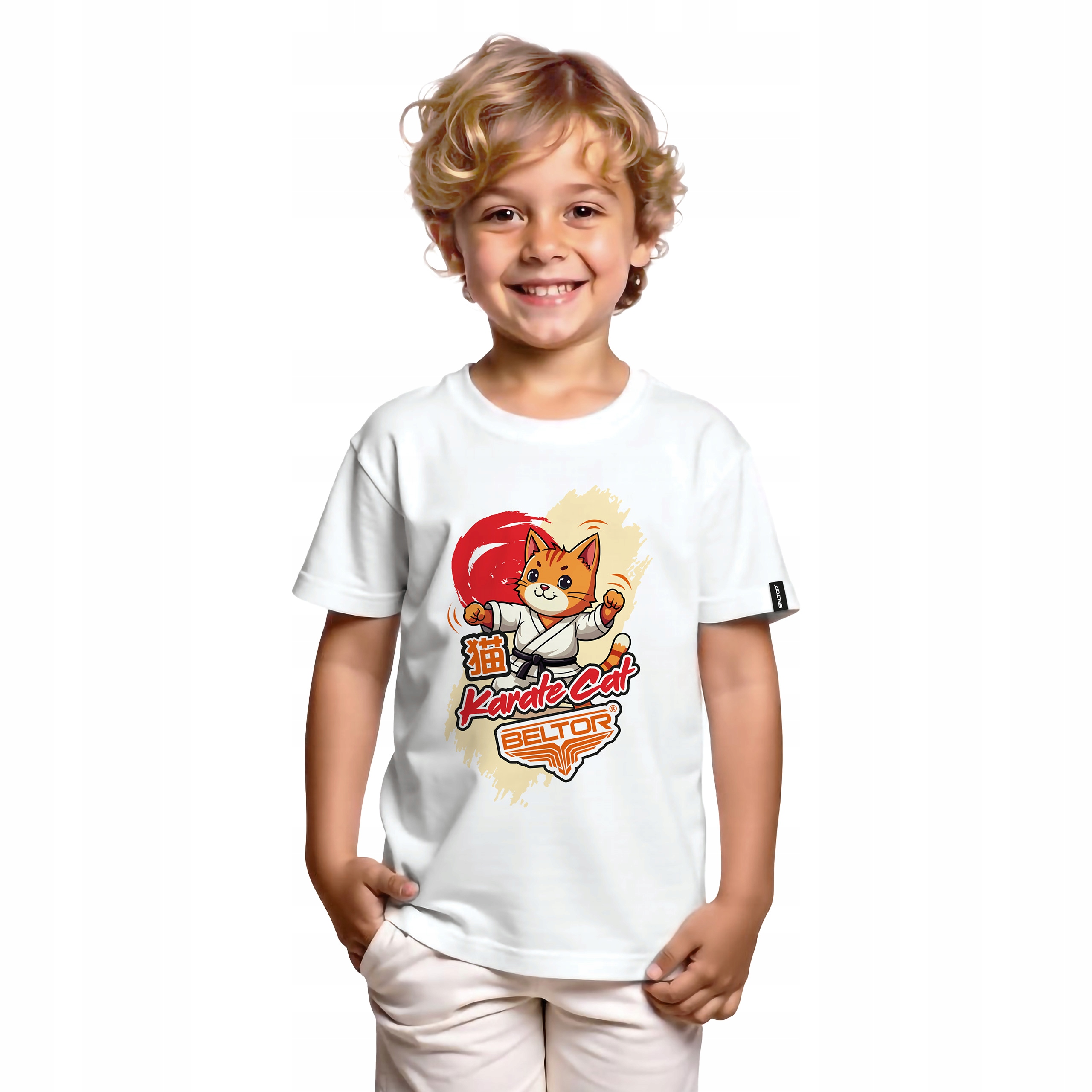 Beltor Koszulka Dziecięca Karate Cat T-shirt Pod Kimono Na Wf 129-140 cm