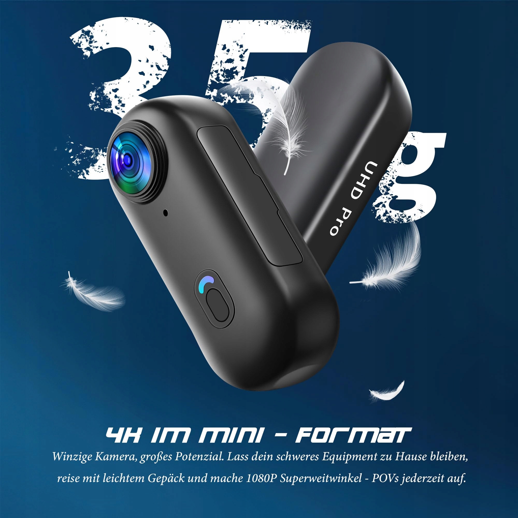 BAOBYLON Mini Kamera 4K WiFi Wodoodporna Do 30M Sportowa Kamera Akcji — miniatura 2