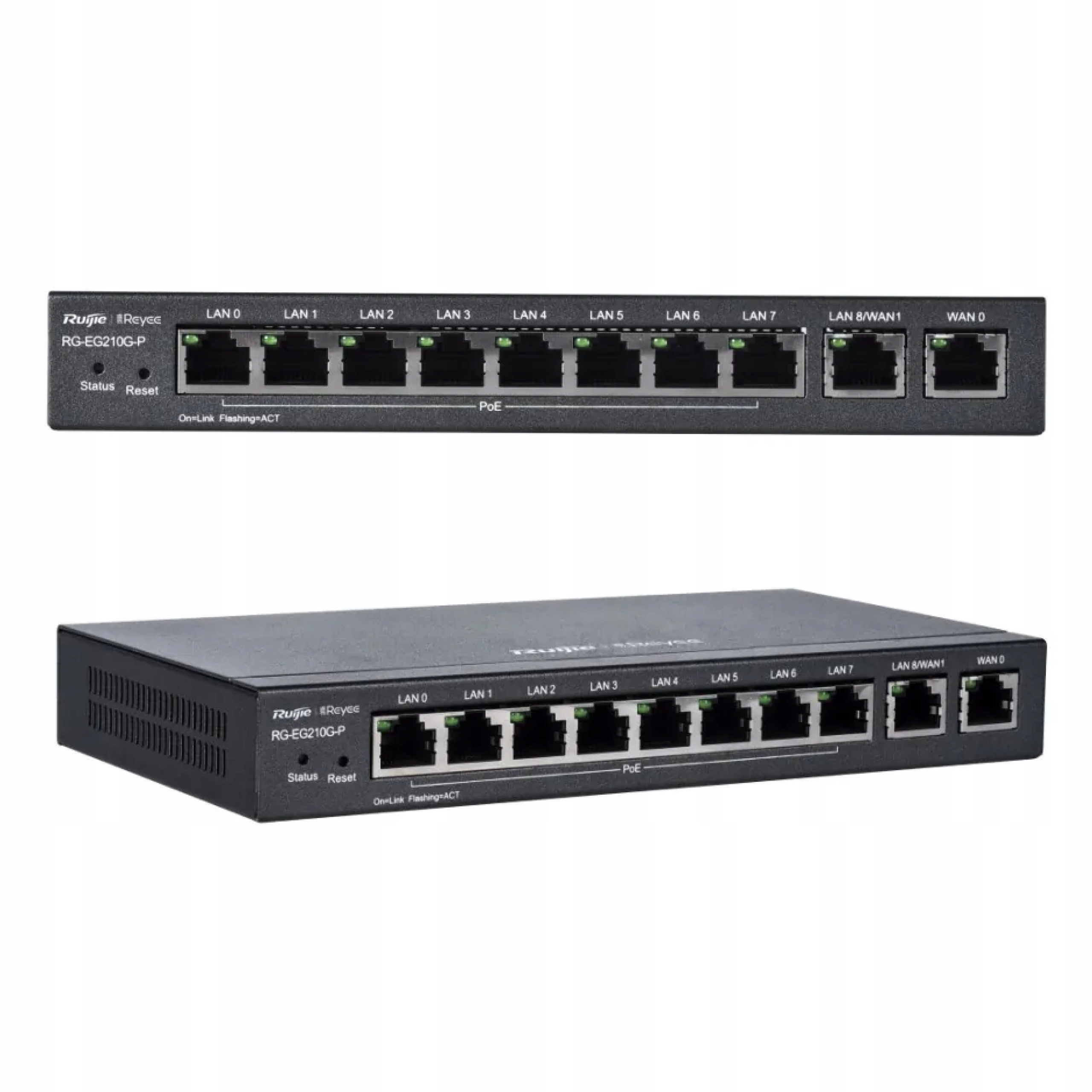 Reyee RG-EG210G-P Drôtový Router, 9X Lan, 1X Wan, Poe