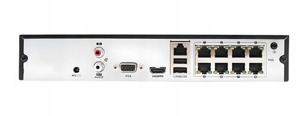 Rejestrator IP 8x PoE NVR-8CH-5MP/8P na 8 kamer 8MPx Aplikacja HiLook App Kod producenta NVR-4CH-5MP/8P do 8Mpx