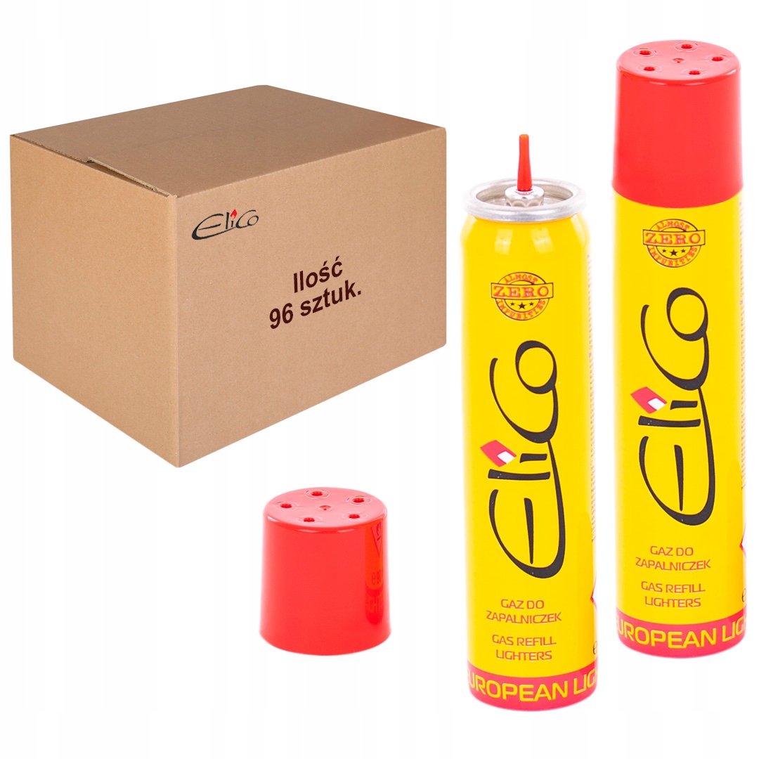 96 x Plyn do zapalovačů a hořáků 90 ml Elico