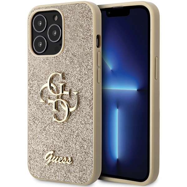 Guess GUHCP13XHG4SGD Kryt na iPhone 13 Pro Max 6.7" zlatý/gold tvrdý obal s třpytkami (Glitter Scr)