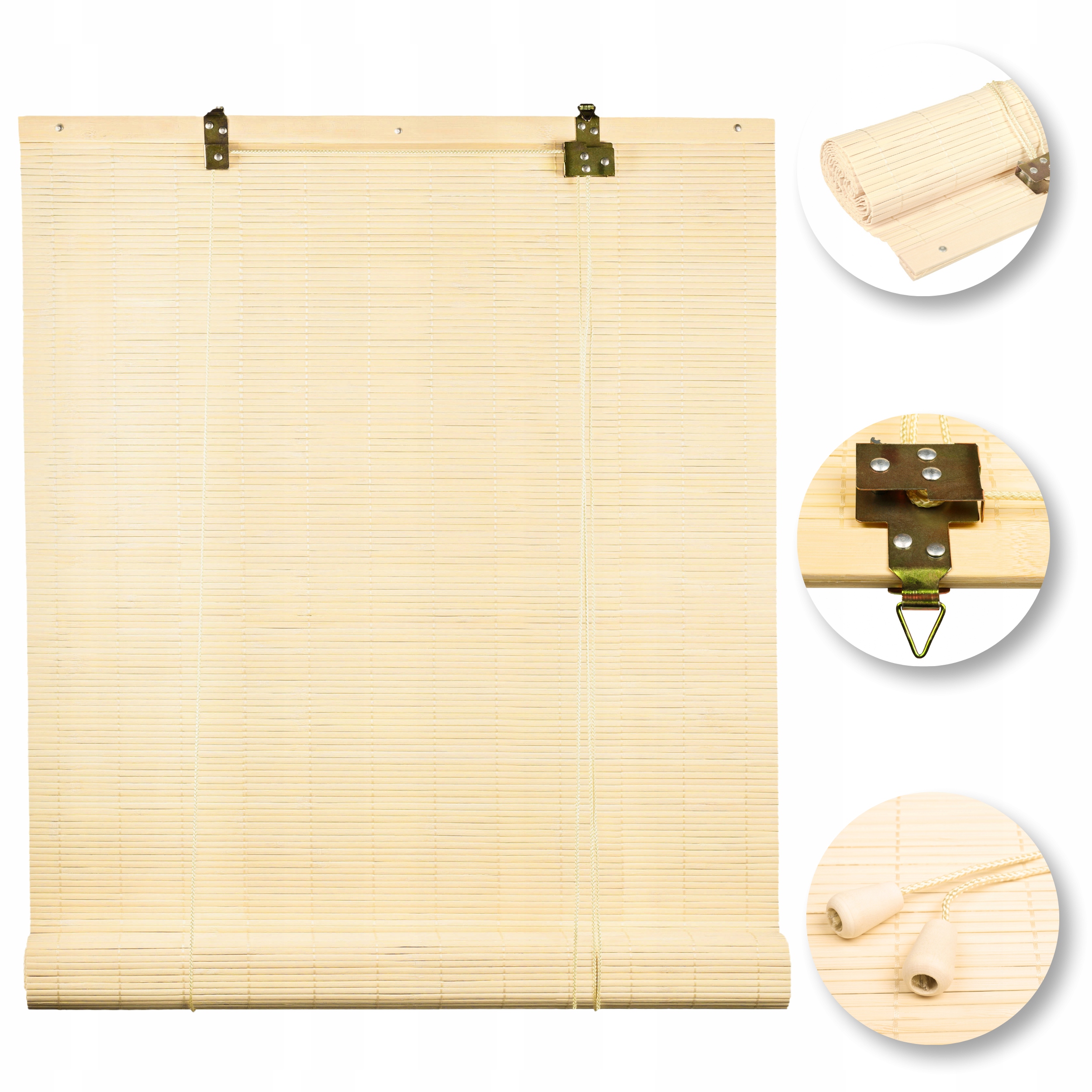 Polozatemňovací roleta Bambusová Vnitřní žaluzie Natural 120x240 cm