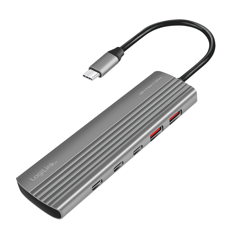 Usb C Hub LogiLink 10 portů 8x Usb C 2x Usb A Pd 100W Thunderbolt GEN2