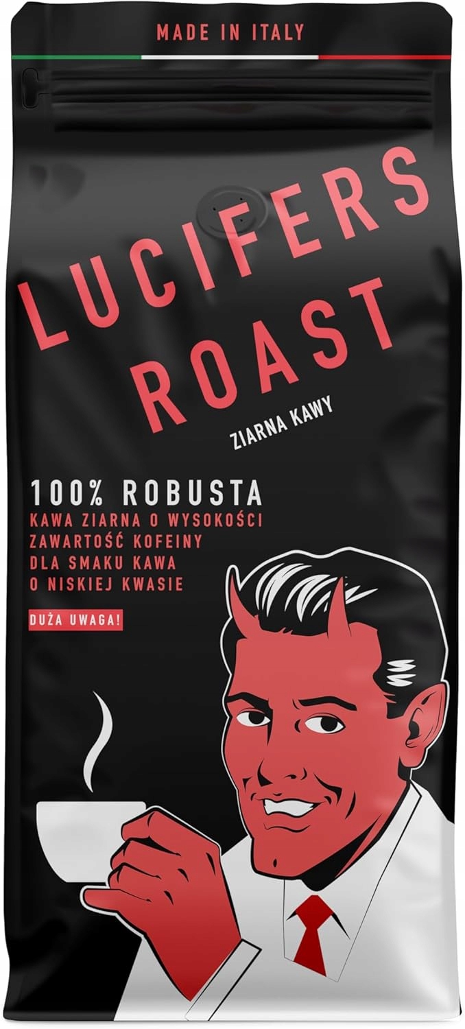 Levně Káva Robusta Lucifers Roast 1000 G Silná 571 Mg Kofeinu Dává Kopa