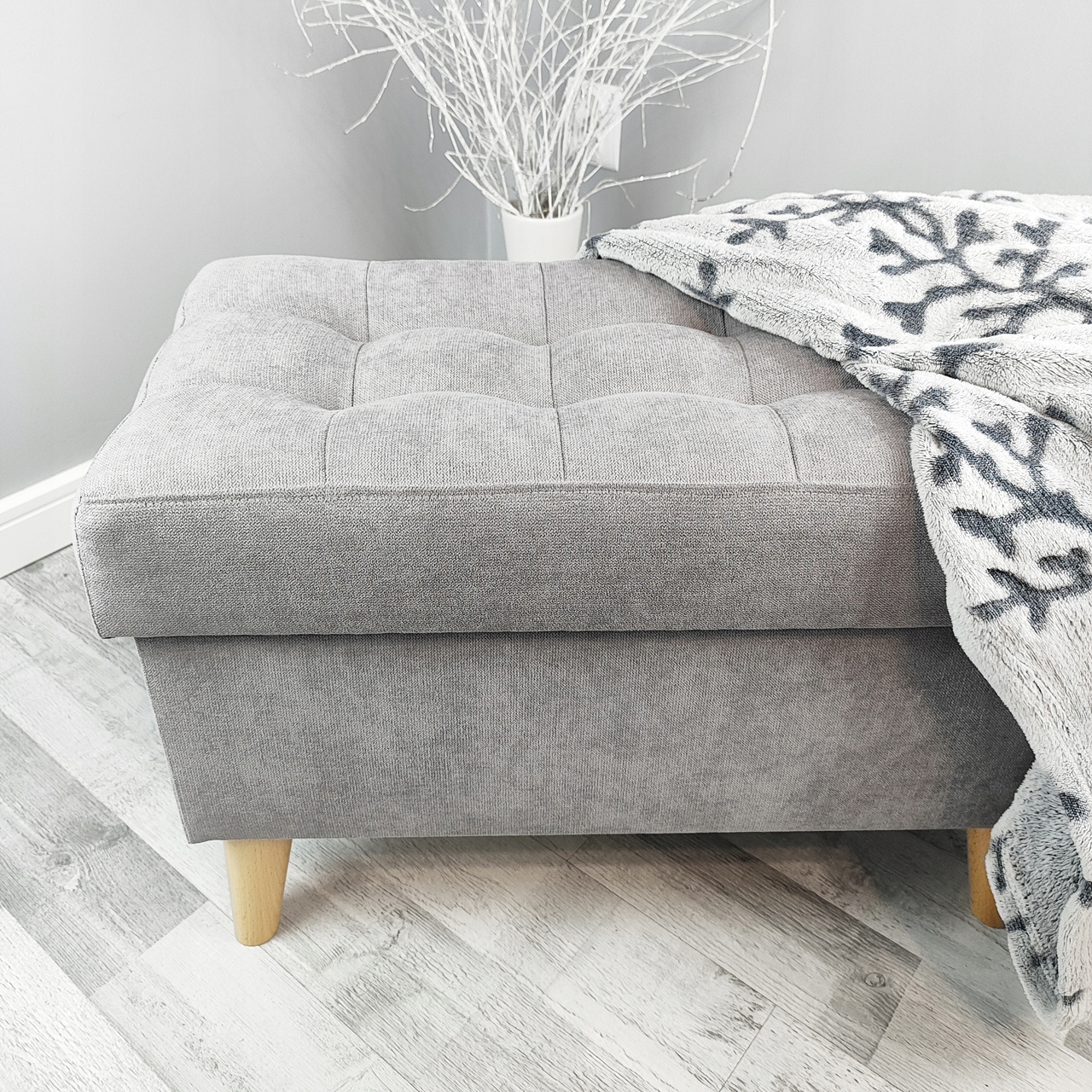 PUFA OTWIERANA 60 cm SCHOWEK ŁAWKA SKRZYNIA POJEMNIK KUFER SZARA CIEMNA Marka inna