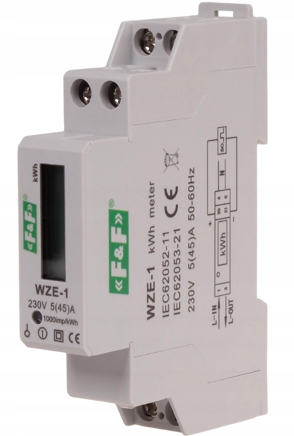 

F&f Licznik zużycia energii 45A WZE-1