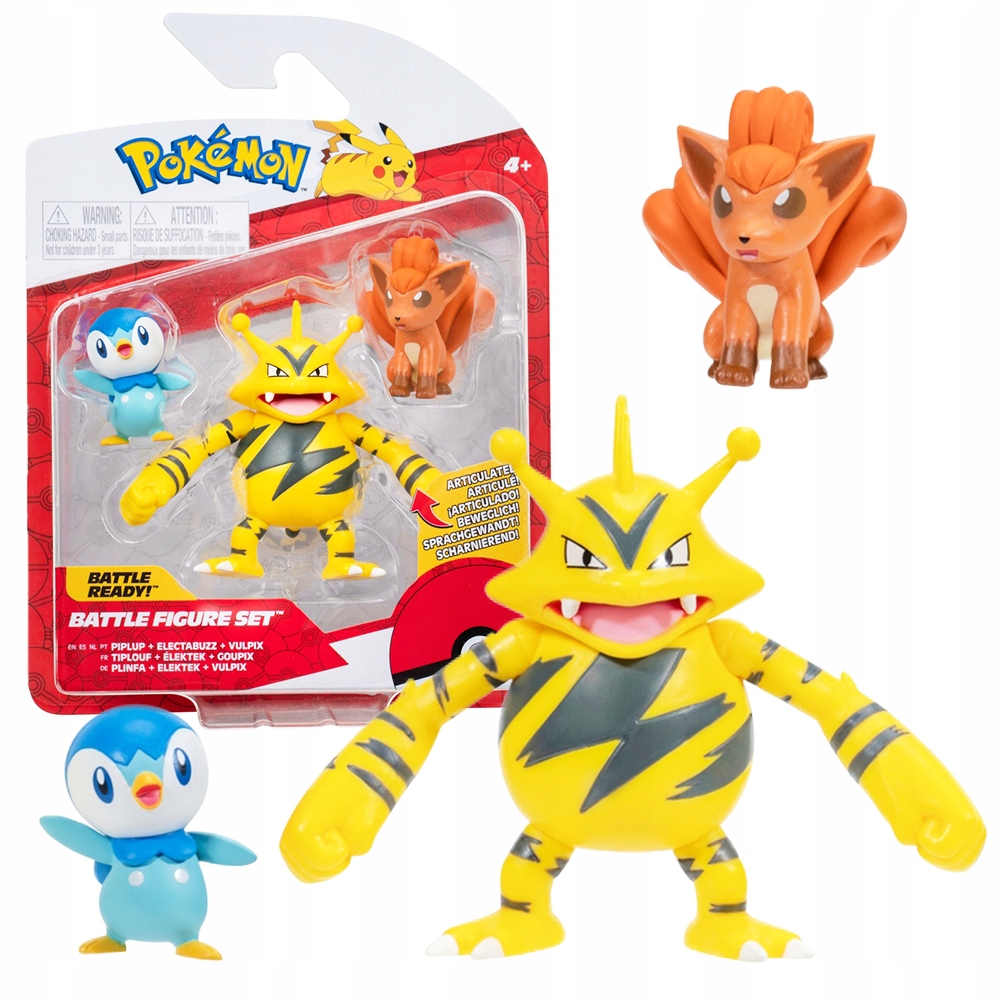 

Pokemon Figurki Duży Electabuzz Vulpix Piplup 3PAK