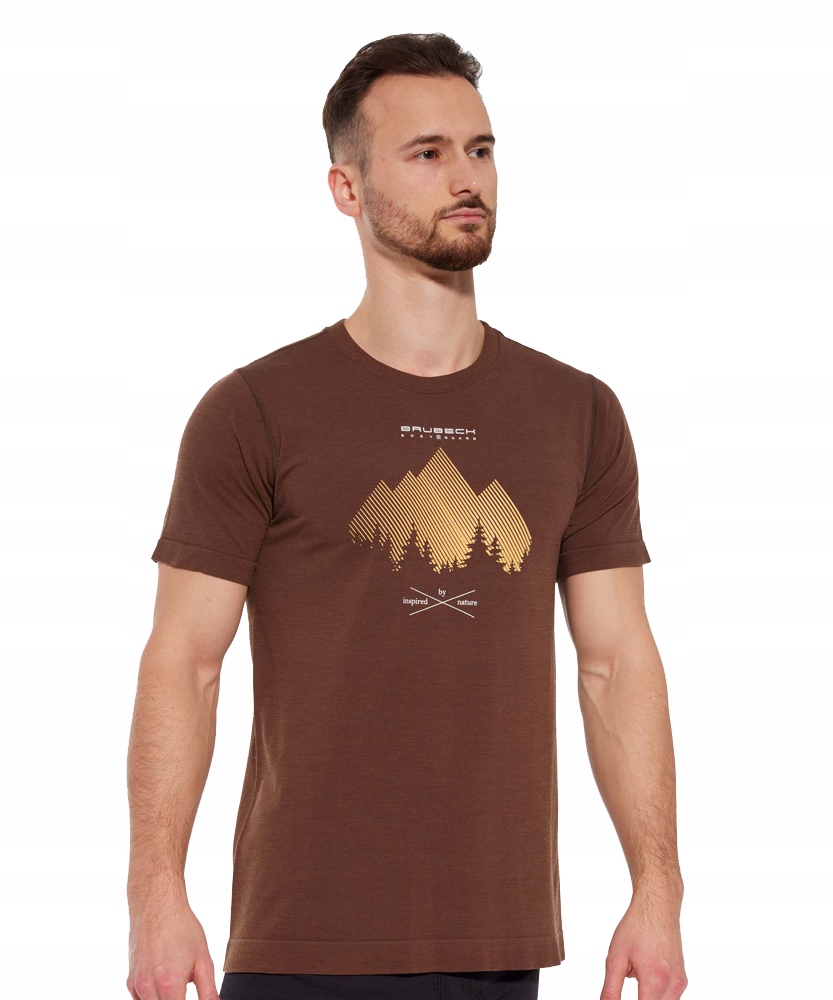 BRUBECK KOSZULKA TERMOAKTYWNA WEŁNA MERYNOSA OUTDOOR WOOL PRO BRĄZOWY A80 L Rozmiar L