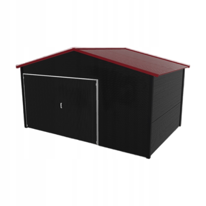 Plechová garáž 4.5 x 3 m jednopolohová, dvouspádová, černá