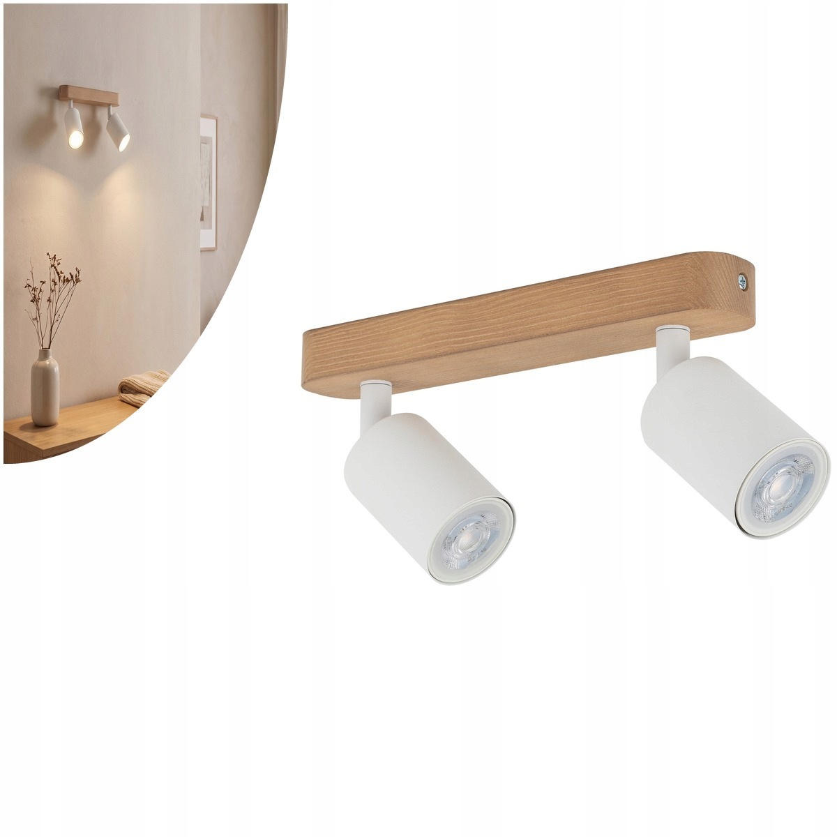 Lampa reflektorová spot Top Wood Bílá/borovice 3295 Tk Lighting