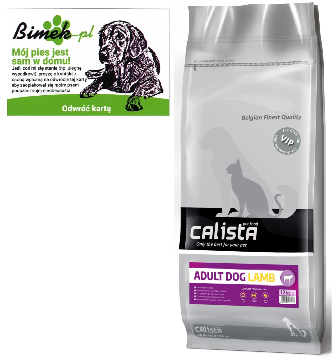 Calista Adult Dog Lamb 12kg karma dla psów wizytówka "mój pies"