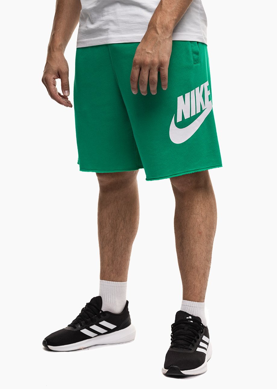 Kraťasy Nike Club Dresové s sportovními úplety, krátké, zelené, velikost M