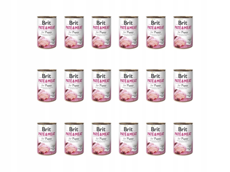 Karma dla psa Brit Paté & Meat Puppy Kurczak z indykiem 18 x 800 g