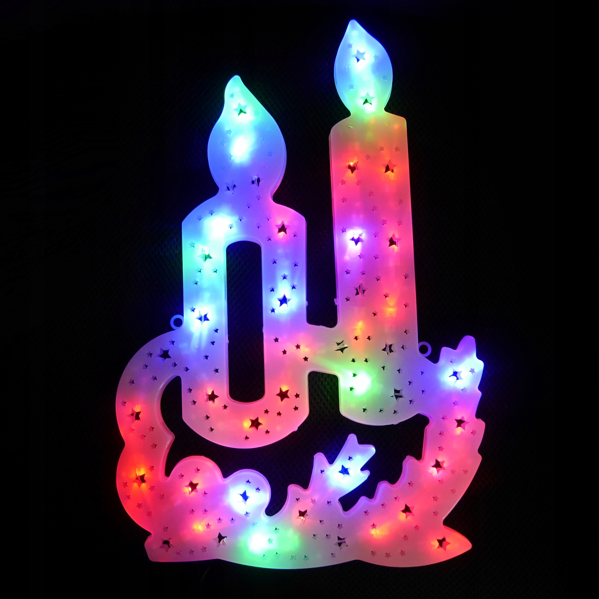 Ozdoba na Okno Świecznik Multi kolor LED 551547