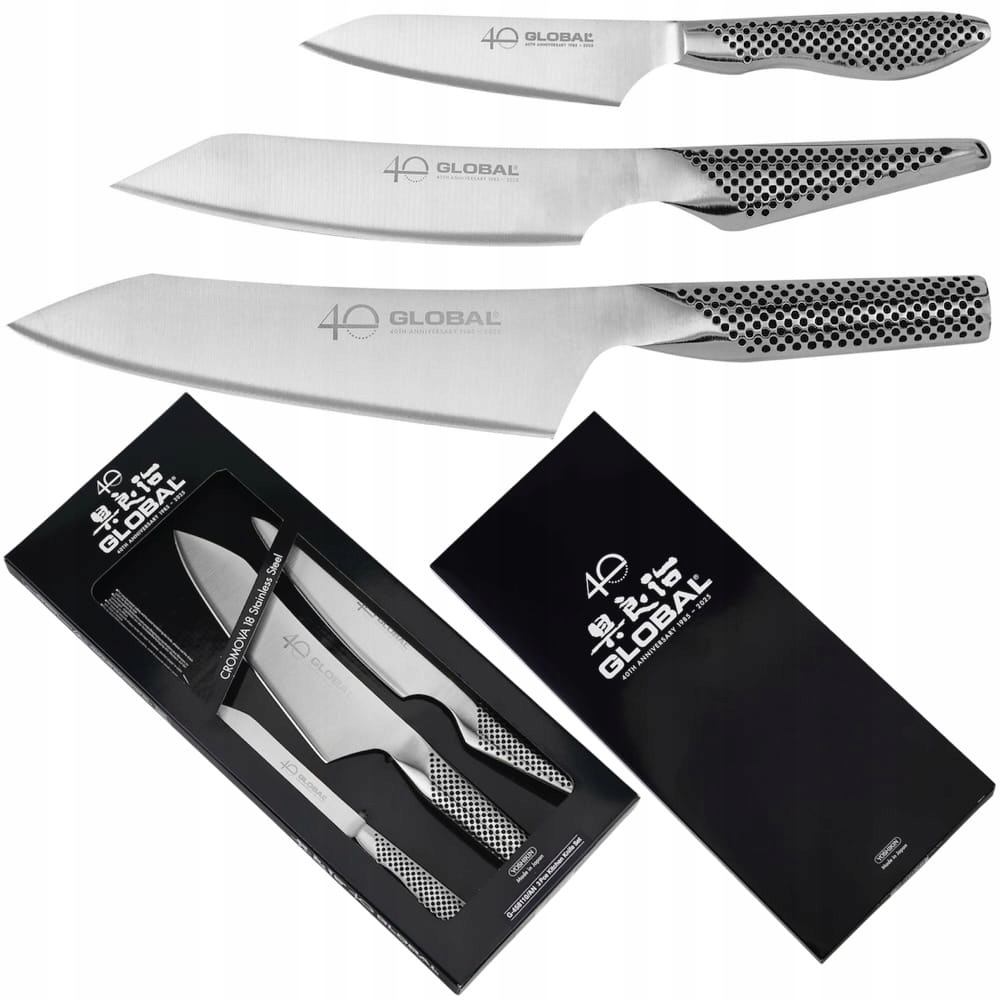 Global Japonská sada 3 kuchyňských nožů Nerezová Ocel Kvalita G-458110/AN