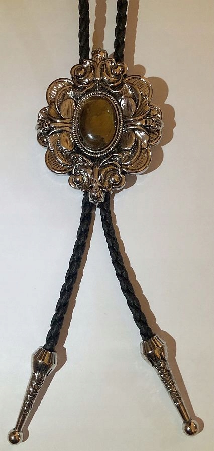 Bolo kravata westernové oko tygří pletenina přírodní kůže bolo tie